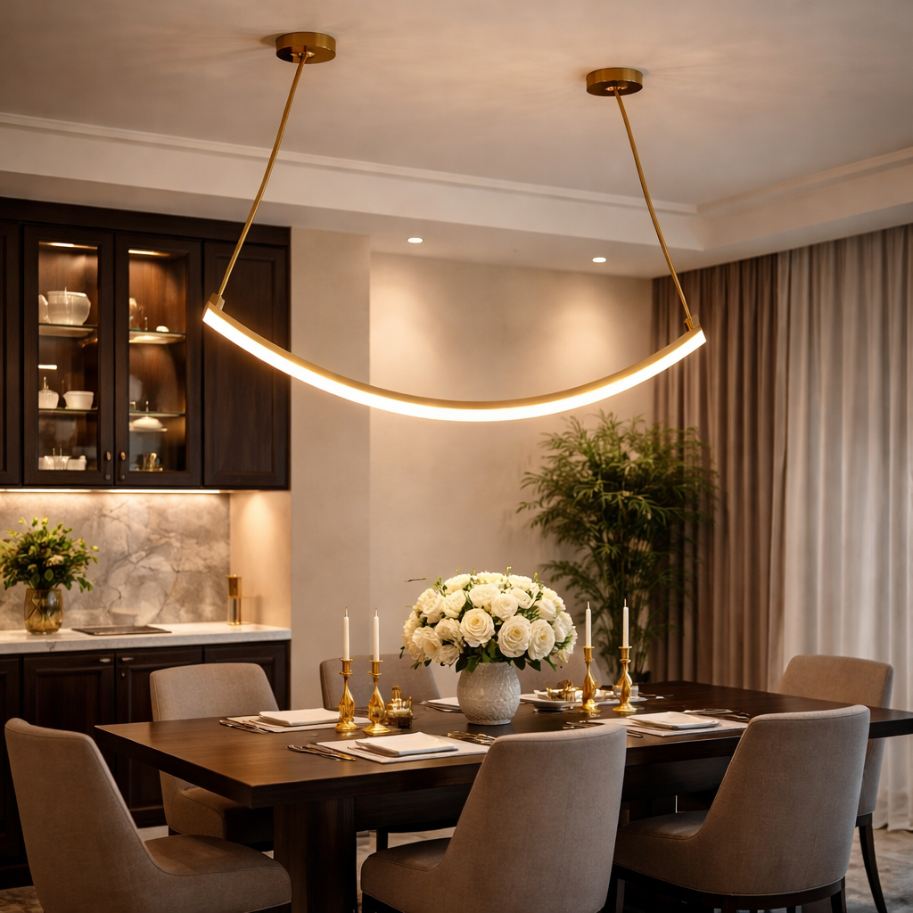 LED Leather Belt Catenary Pendant Hanging Light