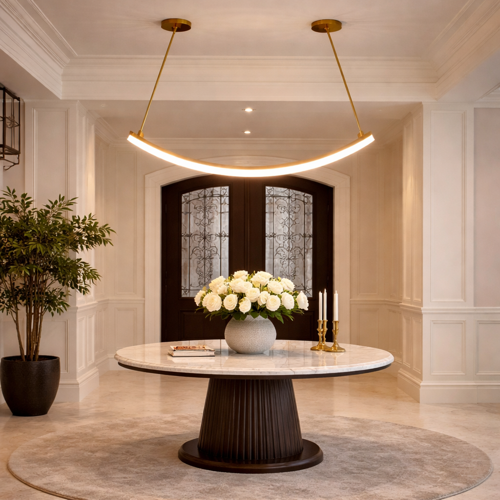 LED Leather Belt Catenary Pendant Hanging Light