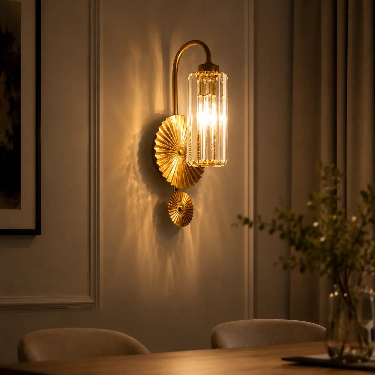 LUXURIOUS NAUTICAL CRYSTAL WALL LIGHT