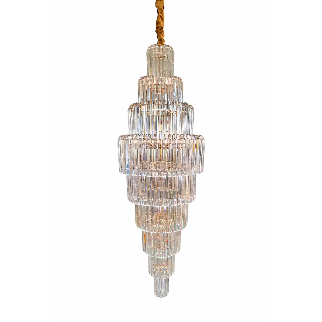 Light Fountain Crystal Chandelier – Grand Cascading LED Design