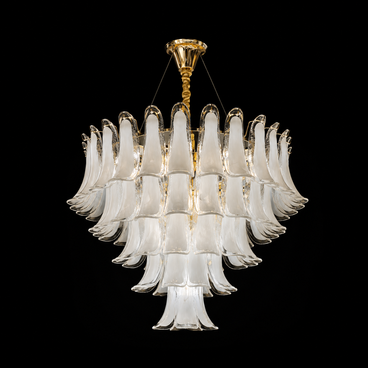 Murano Italian Glass Petal Modern Chandelier Light