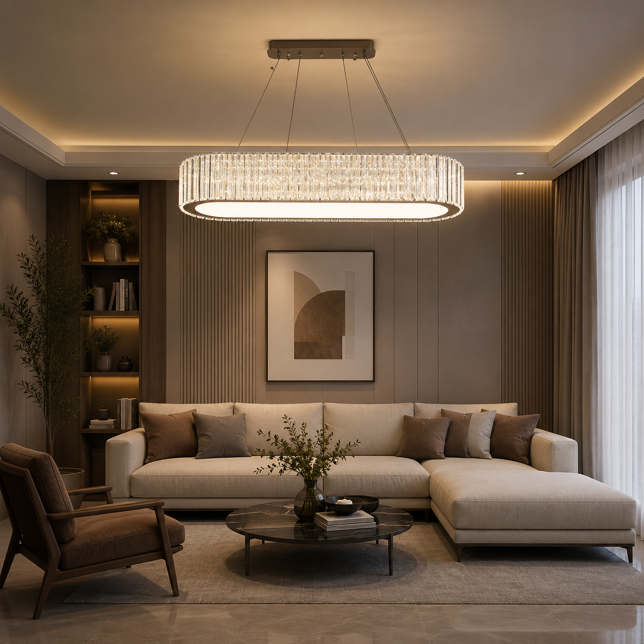 Luxury Oval Crystal Chandelier