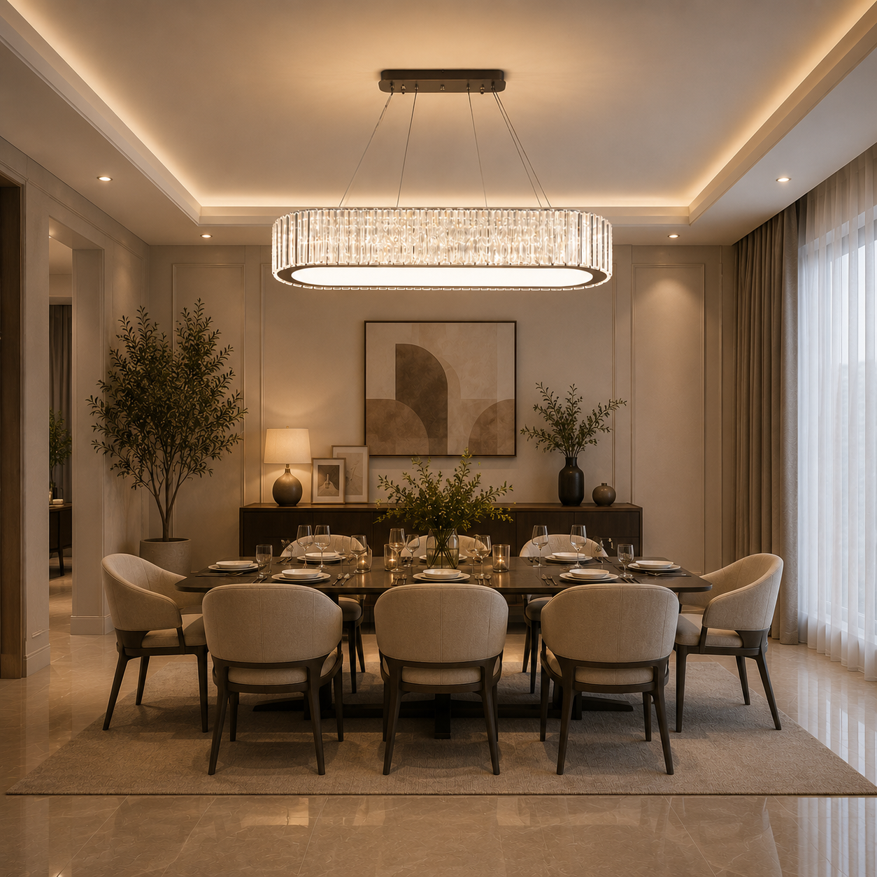 Luxury Oval Crystal Chandelier
