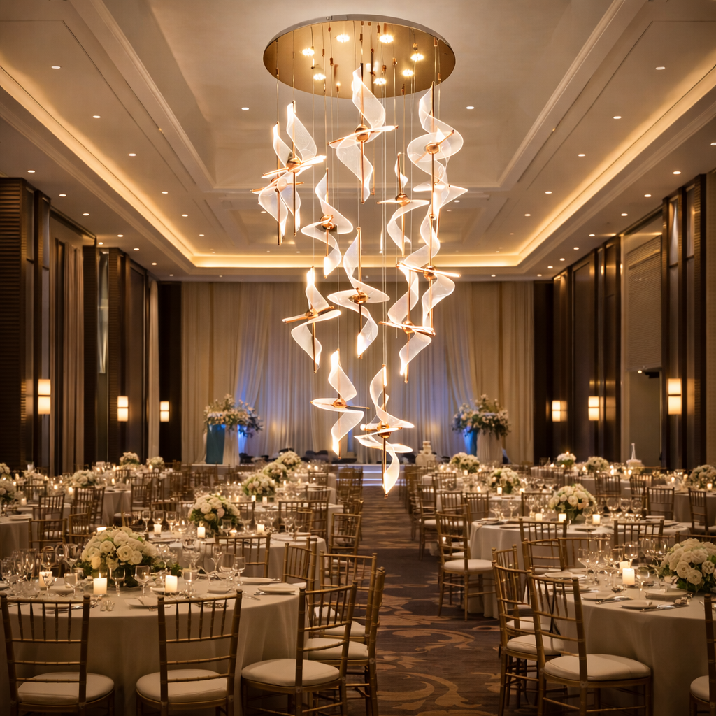 Luxury 16 Light Spiral Crystal Double Height Chandelier