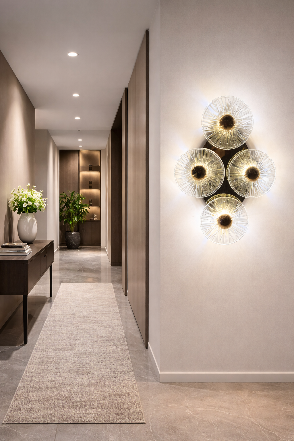 Modern Artistic 4 Plates Glass Wall Sconce Light