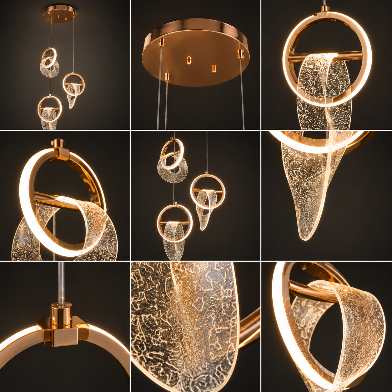 Modern Double Ring Hanging Light