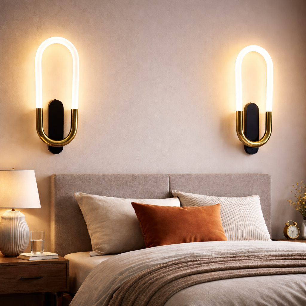 Modernistic Oval Frame LED Wall Light – Black & Gold Finish