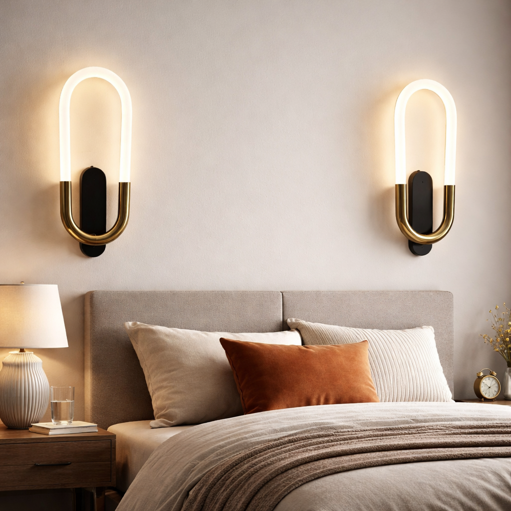 Modernistic Oval Frame LED Wall Light – Black & Gold Finish
