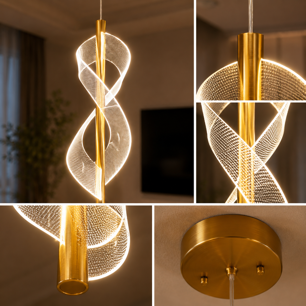 Modern LED Spiral Hanging Light