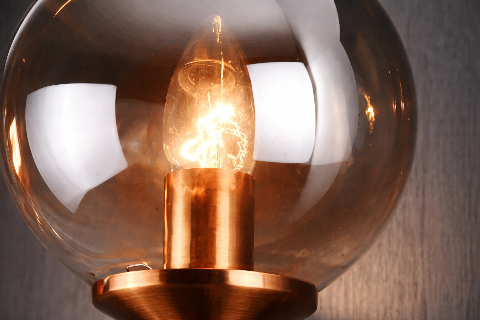 Minimalist Amber & Smoke Bulb Wall Light - Sparc Lights