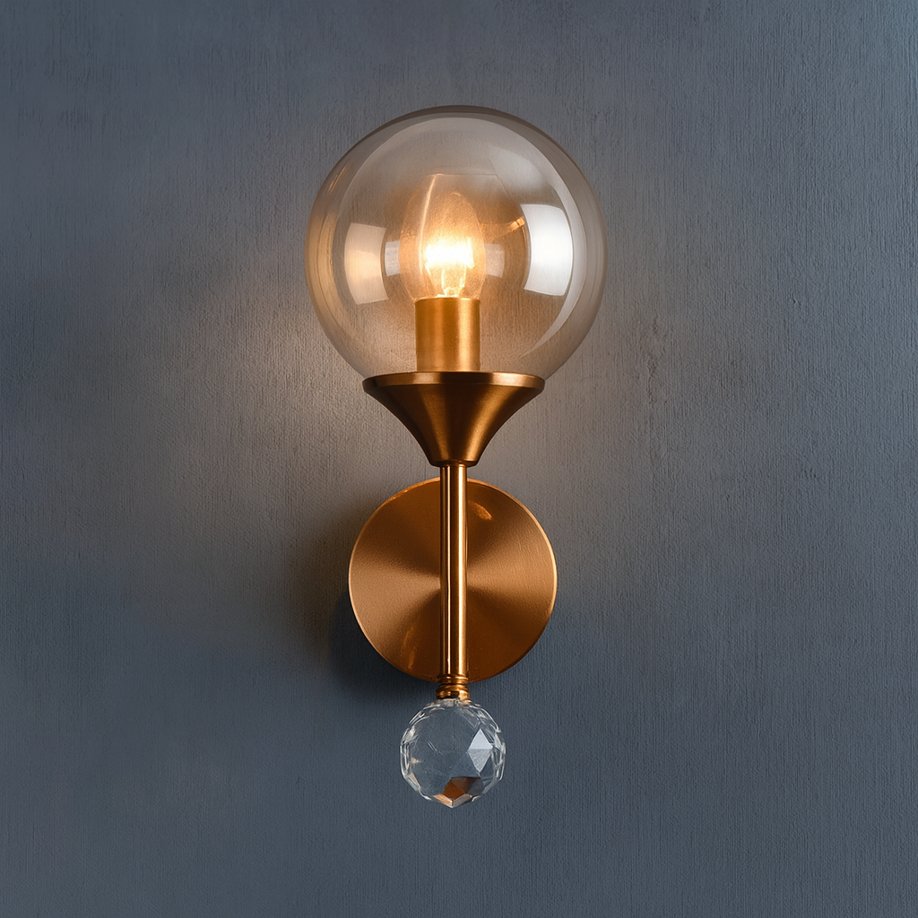 Minimalist Amber & Smoke Bulb Wall Light - Sparc Lights