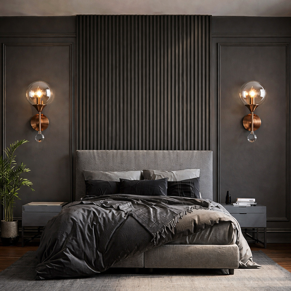 Minimalist Amber & Smoke Bulb Wall Light - Sparc Lights