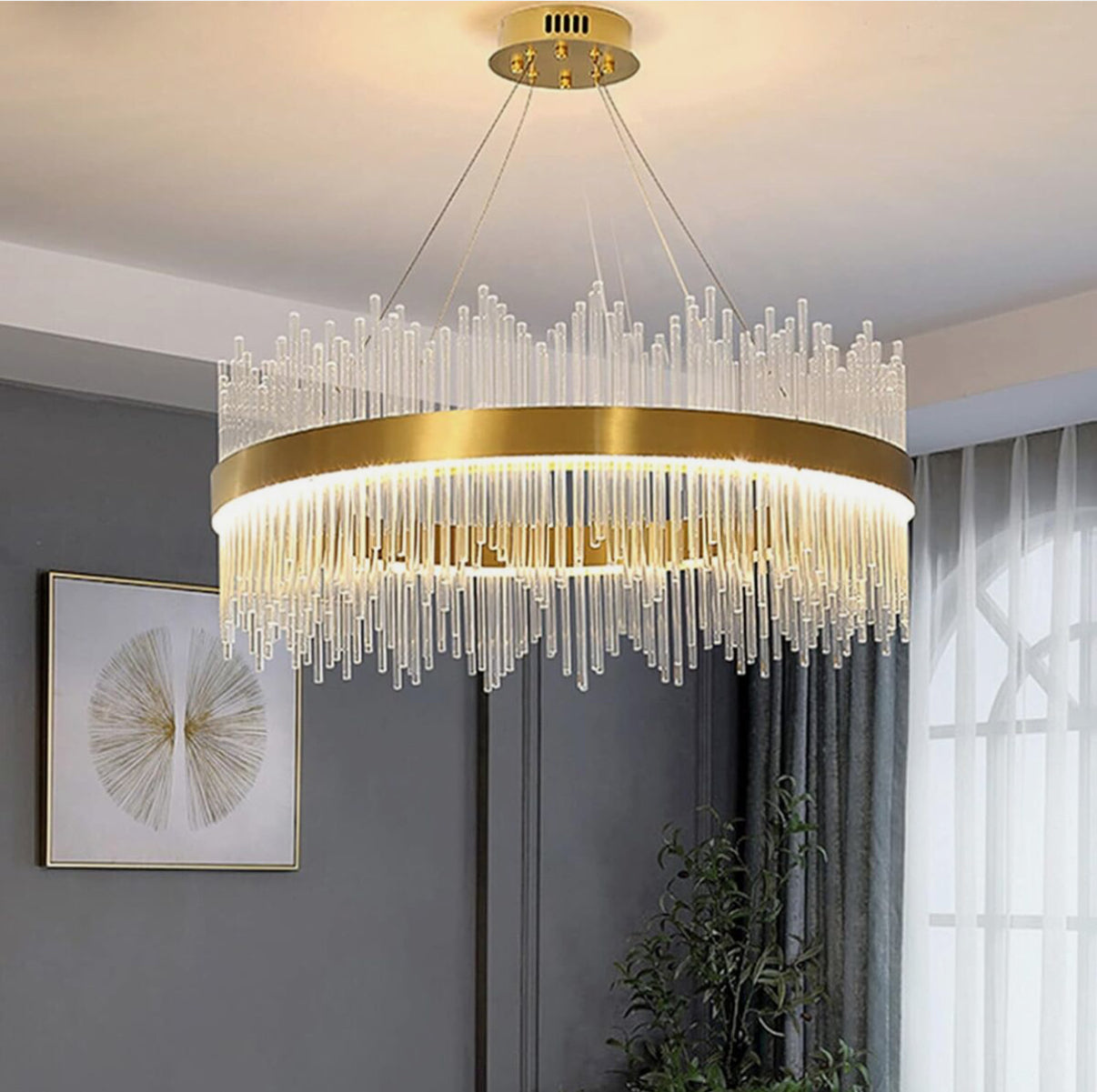Zig-Zag Crystal Chandelier