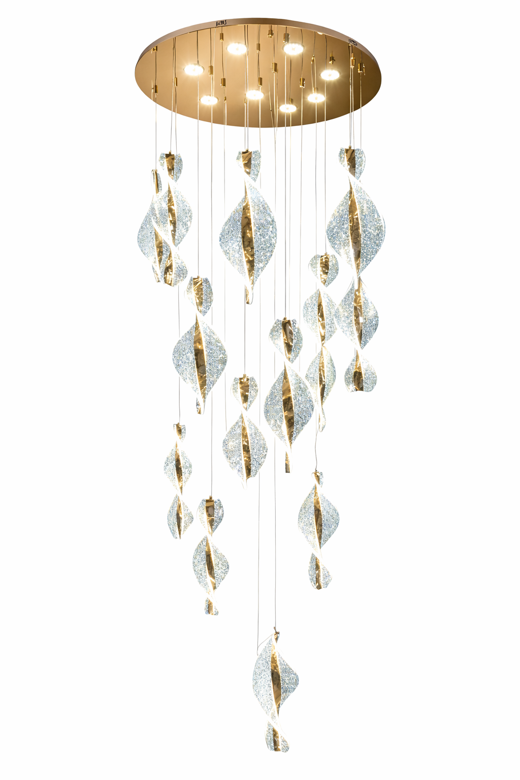 Modern 21 Lights Curvy Classic Double Height Chandelier