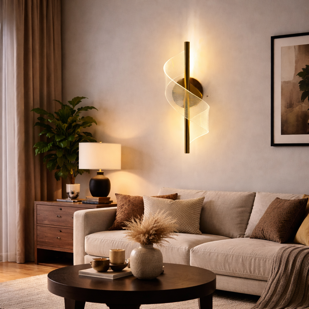 Modern Acrylic Curl LED Wall Sconce Light