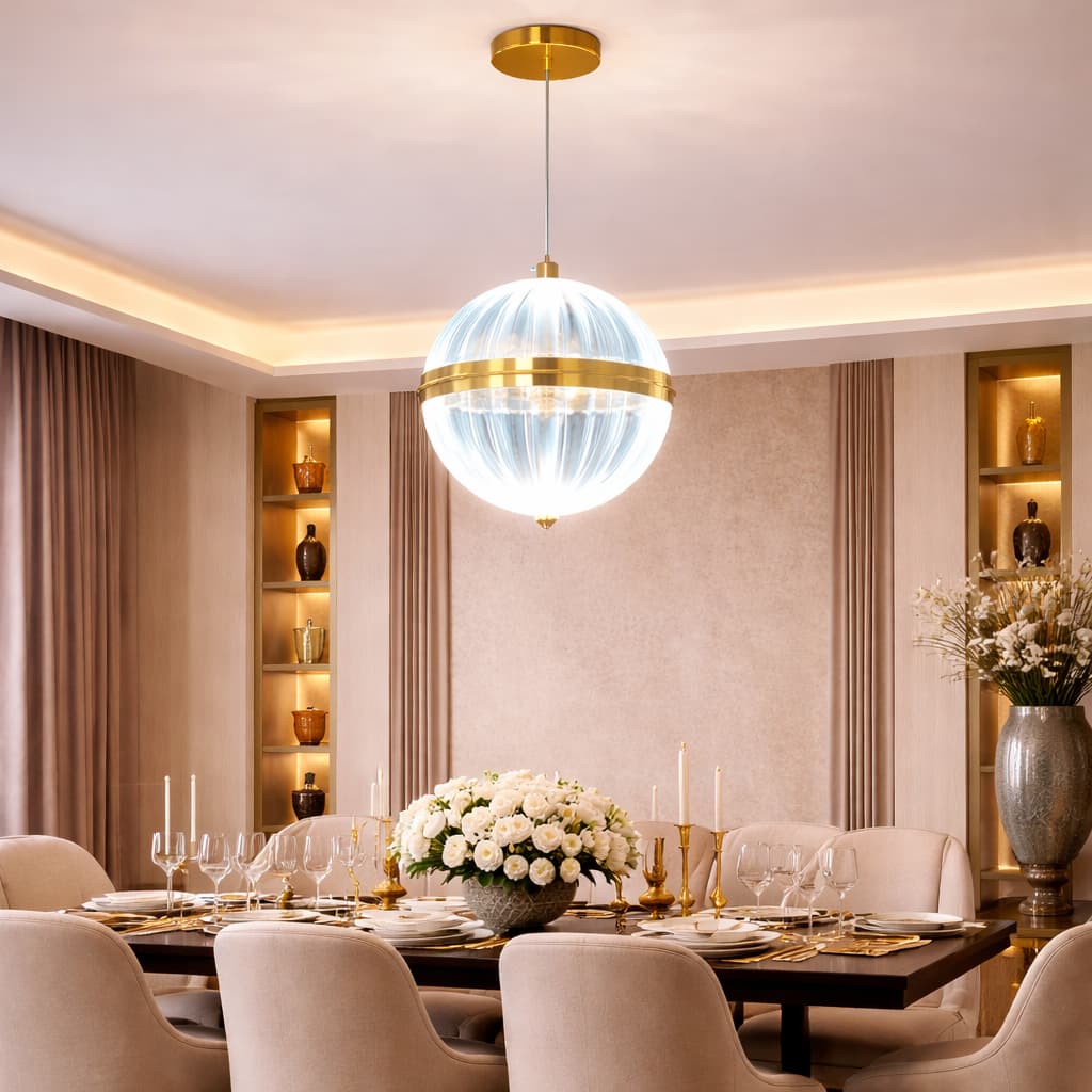 Modern Arcylic Spherical Globe Pendant Light