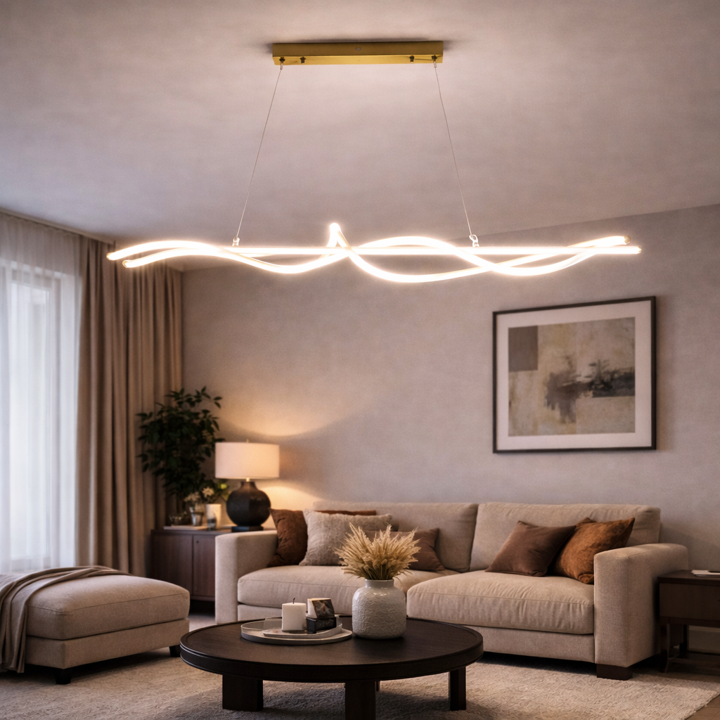 Modern Art Spiral Hanging – 3 Colour LED Acrylic Pendant Light