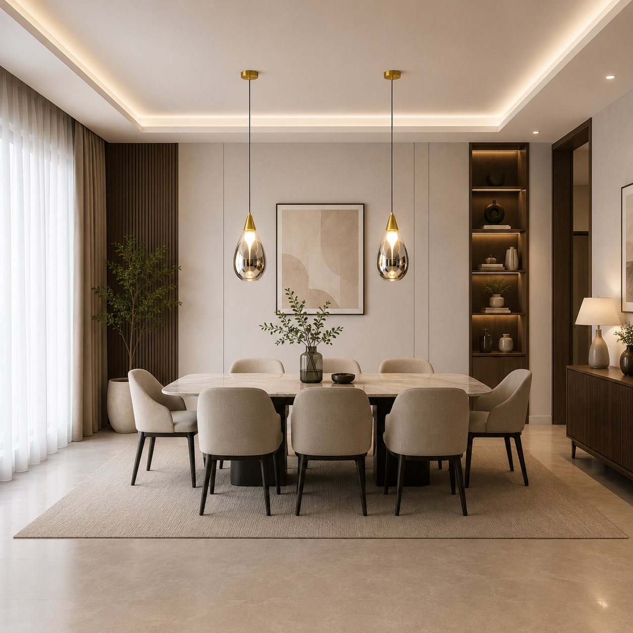 Elegant Tear Shape Glass Modern Chandelier Light