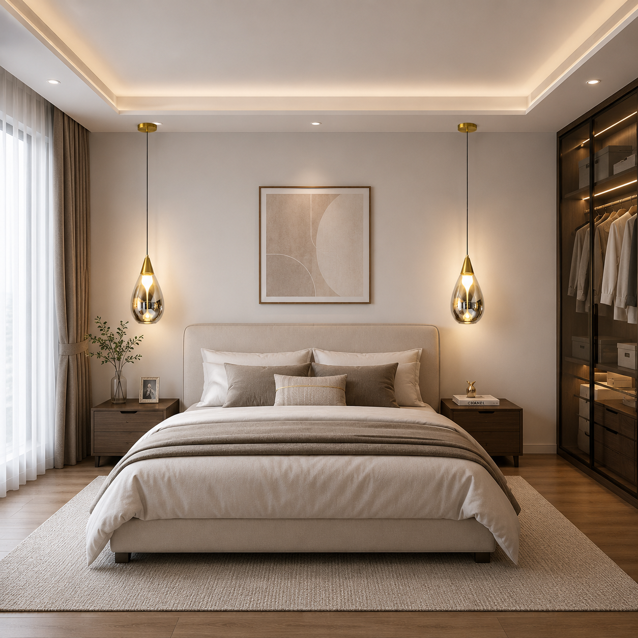 Elegant Tear Shape Glass Modern Chandelier Light