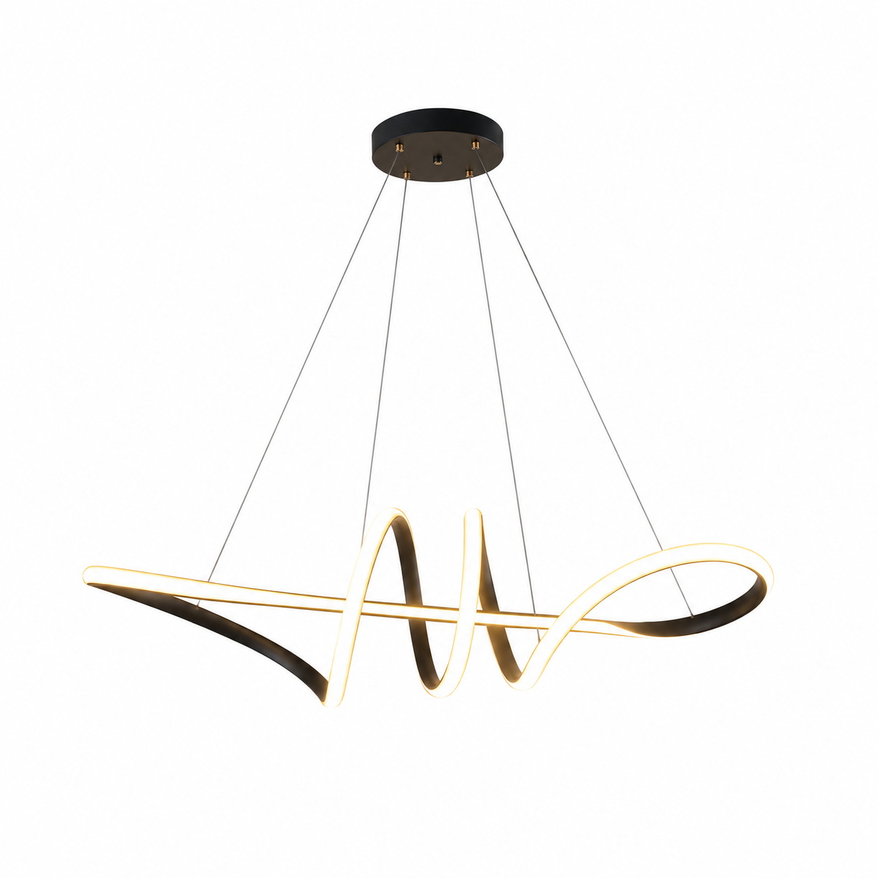 Modern Bow LED Chandelier Light – Sculptural Wave