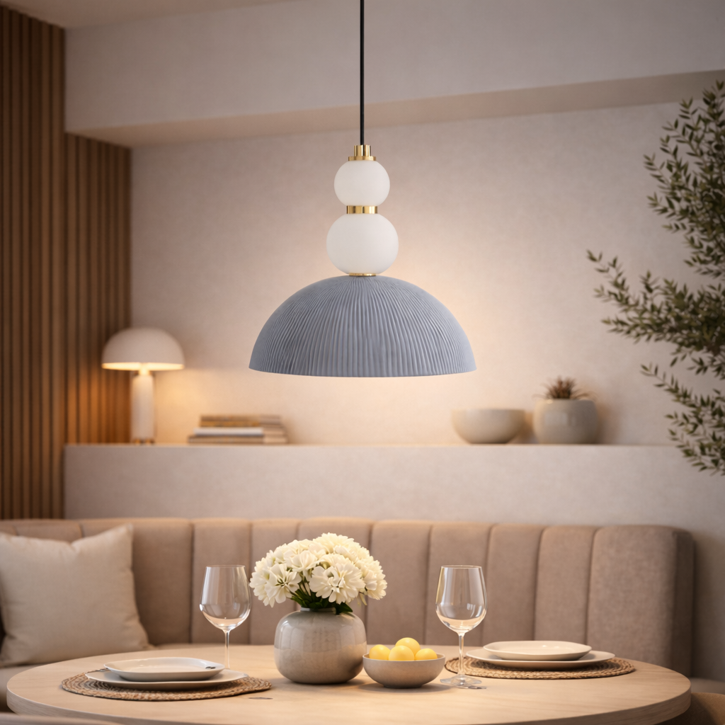 ModernFlutedDomePendantLEDHangingLight_1