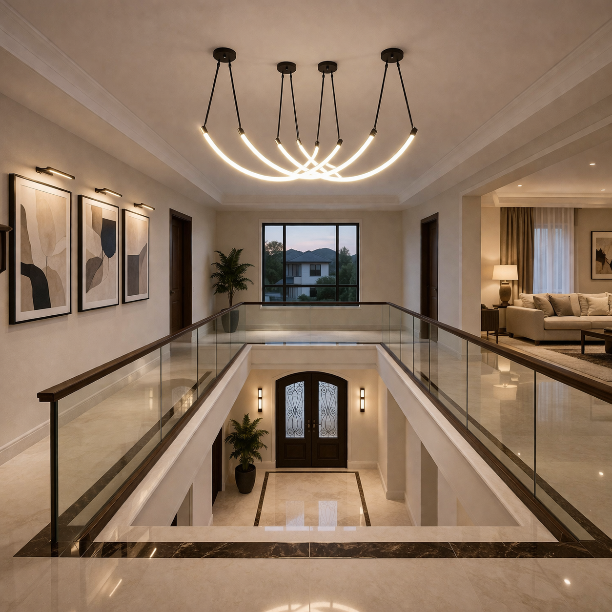 Modern Metallic Rod LED Hanging Light