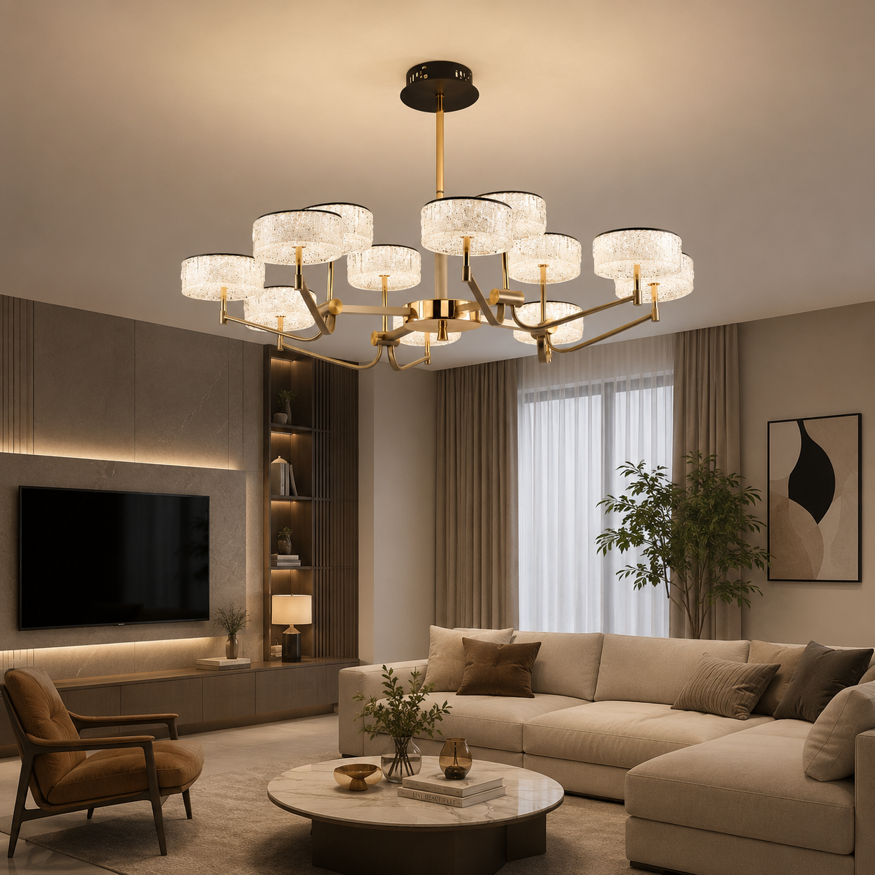 Modern Ovate LED Chandelier