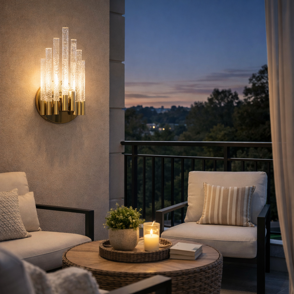 Modern Sleek Crystal Bar LED Wall Light – 3 Colour Changing Design