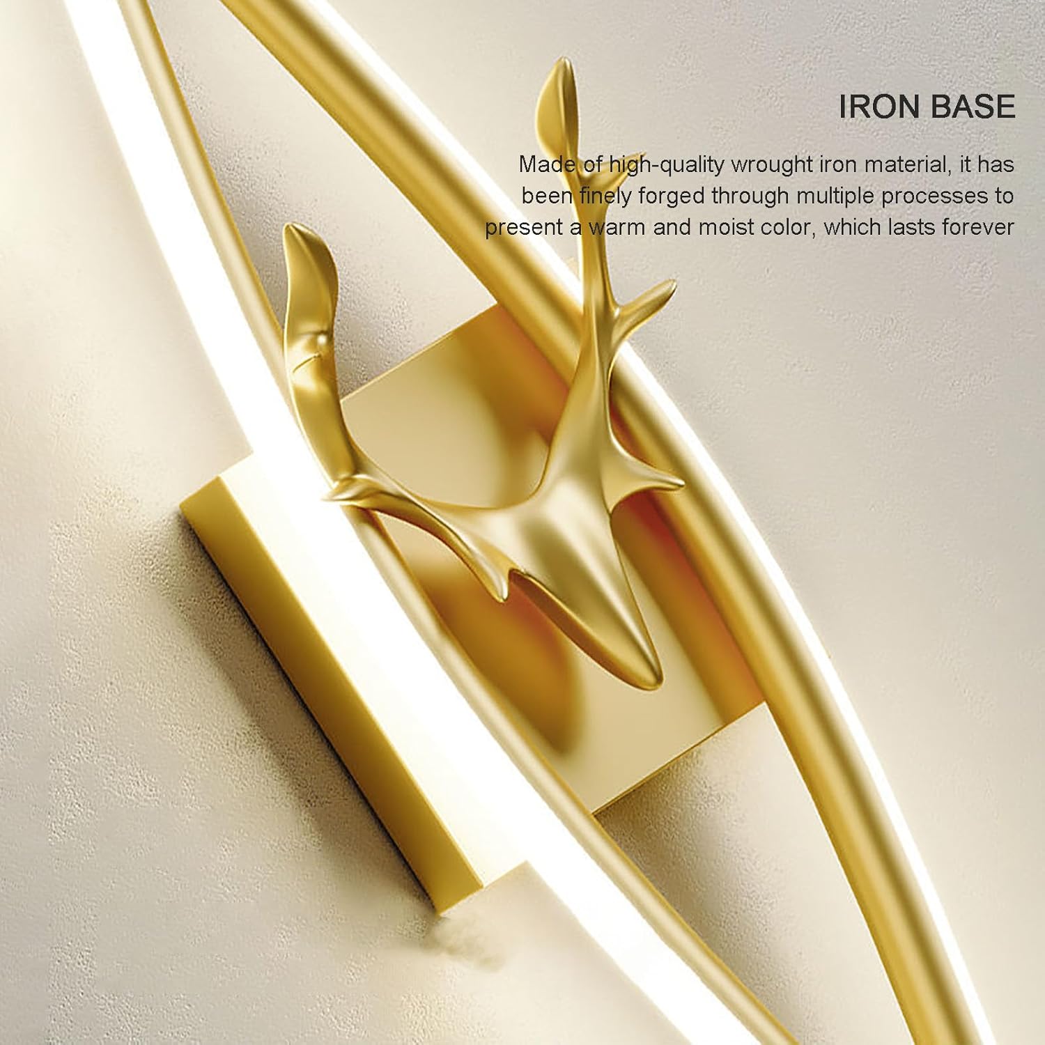 Gold iron base with decorative design on a light background