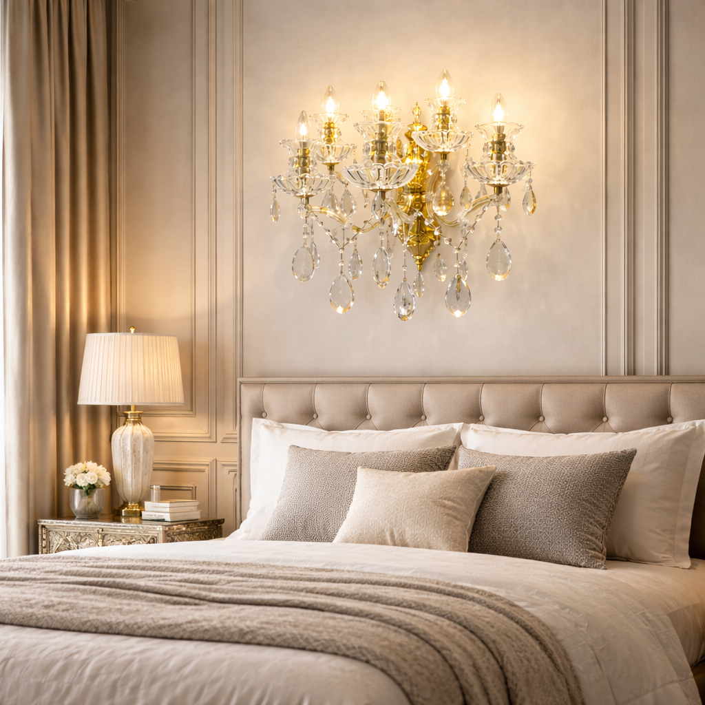 Modern Italian Clear Crystal Wall Light