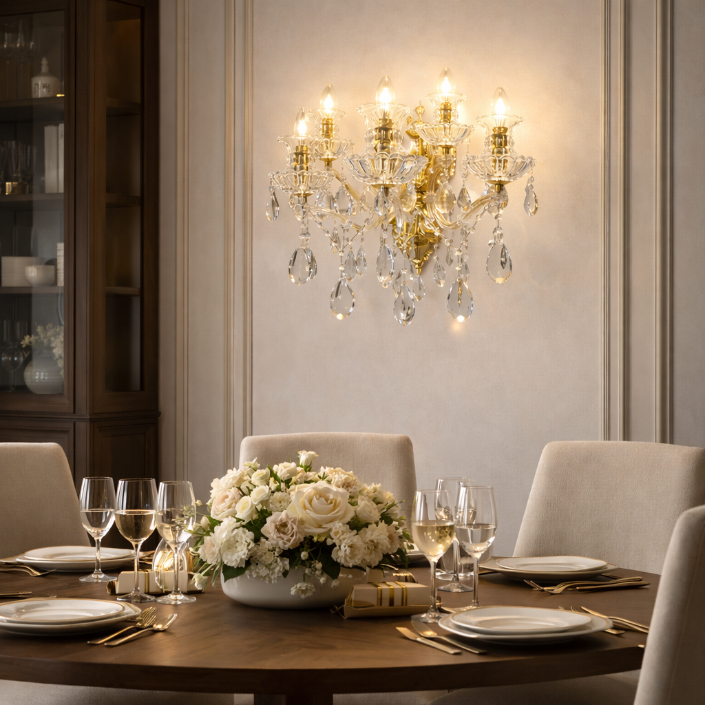 Modern Italian Clear Crystal Wall Light