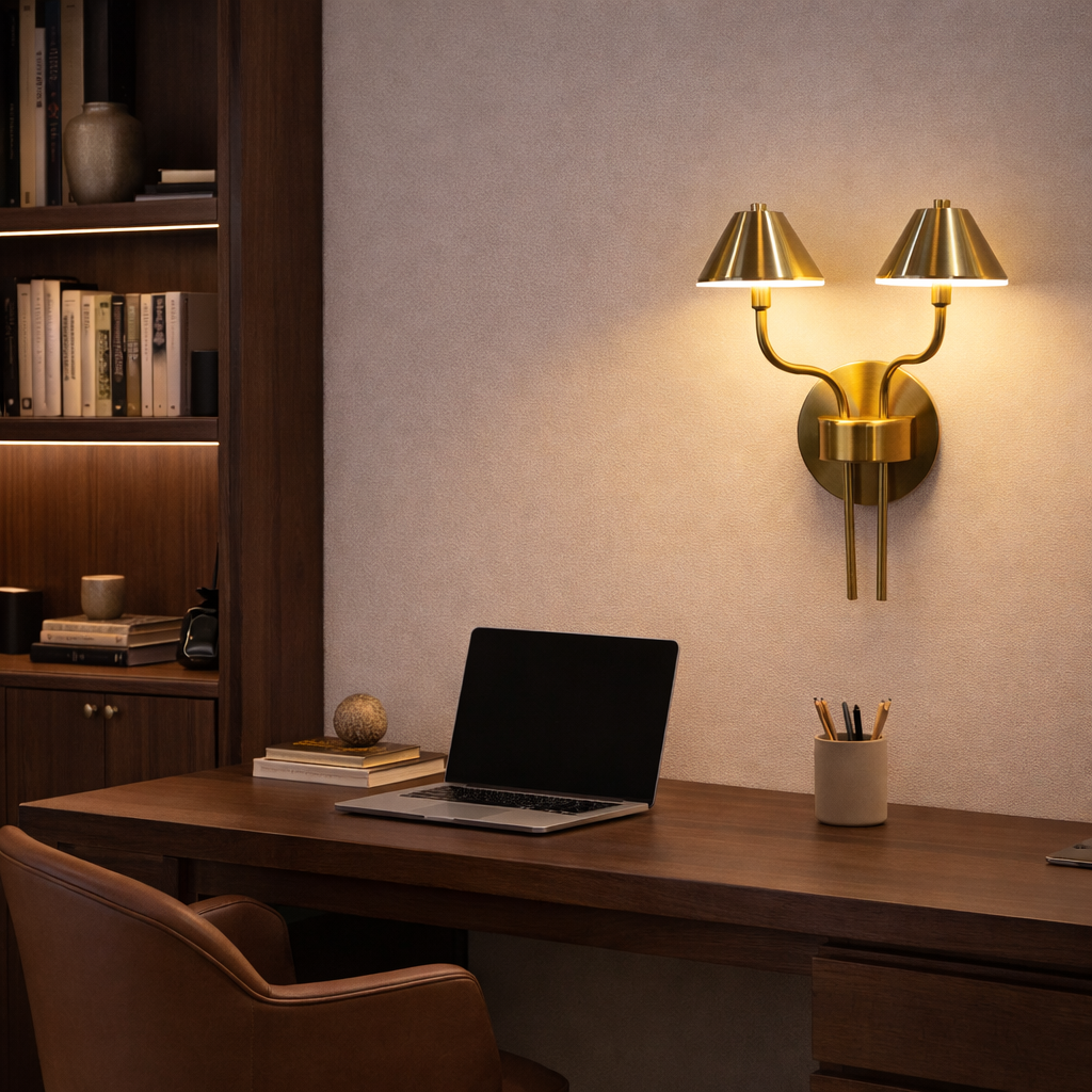 Modern Metal Umbrella Head LED Wall Sconce Light – 3 Colour LED