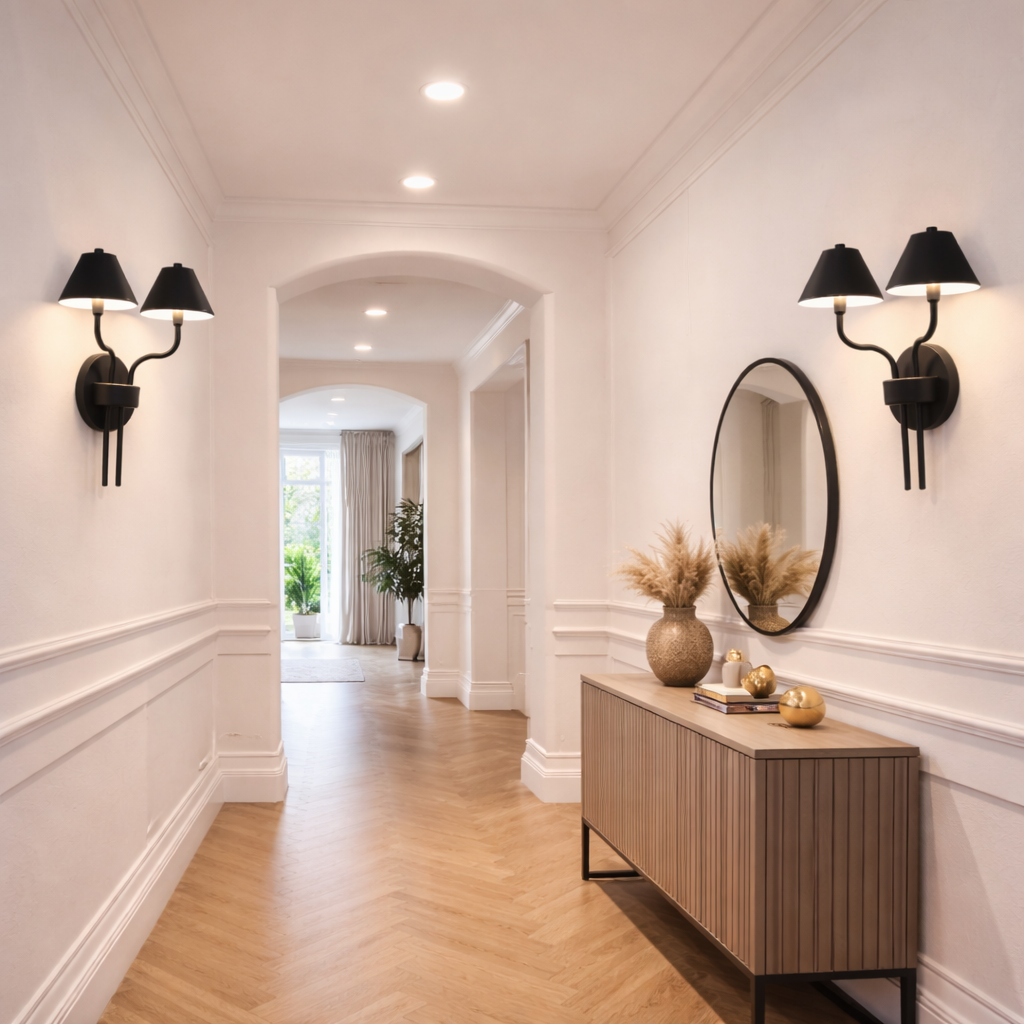 Modern Metal Umbrella Head LED Wall Sconce Light – 3 Colour LED