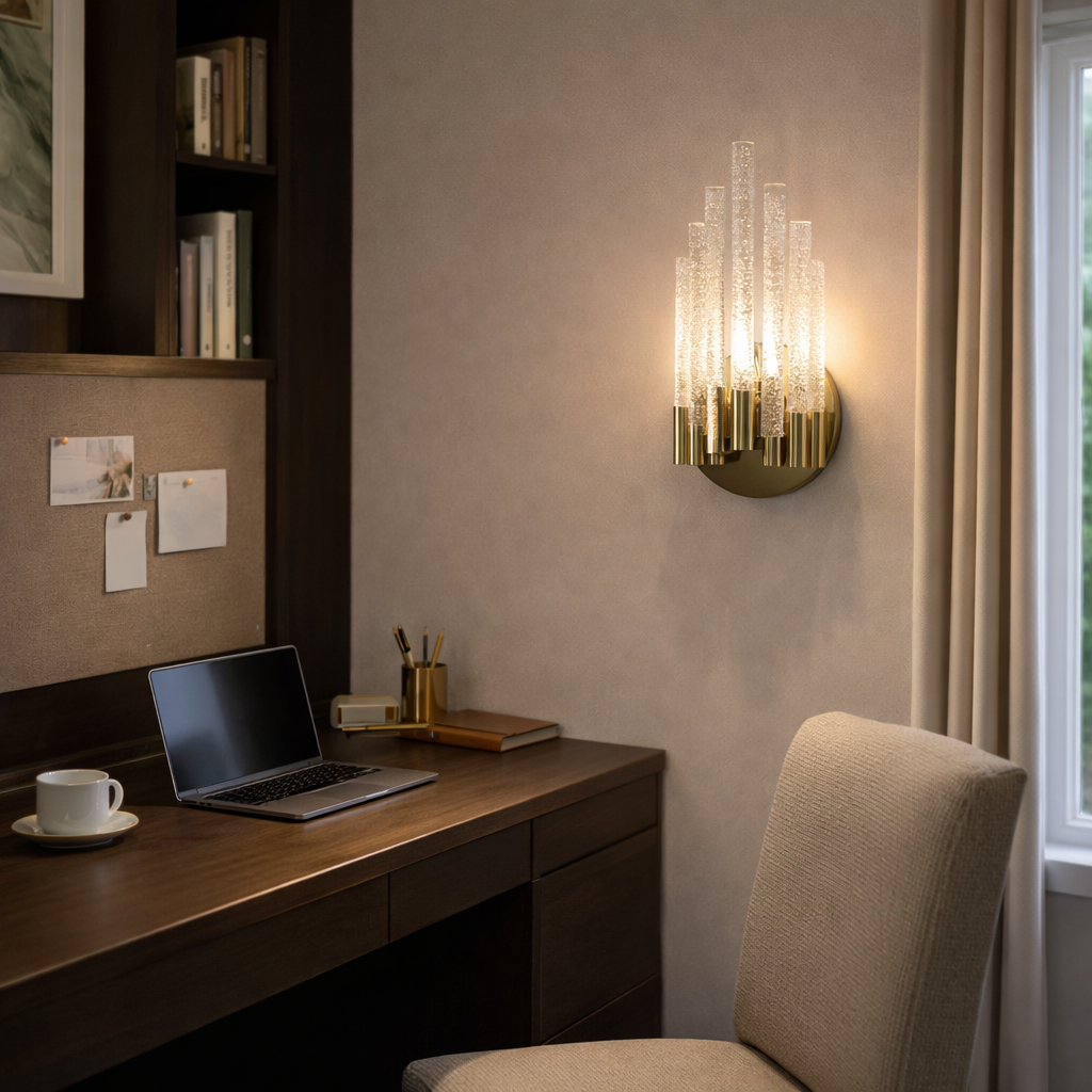 Modern Sleek Crystal Bar LED Wall Light – 3 Colour Changing Design