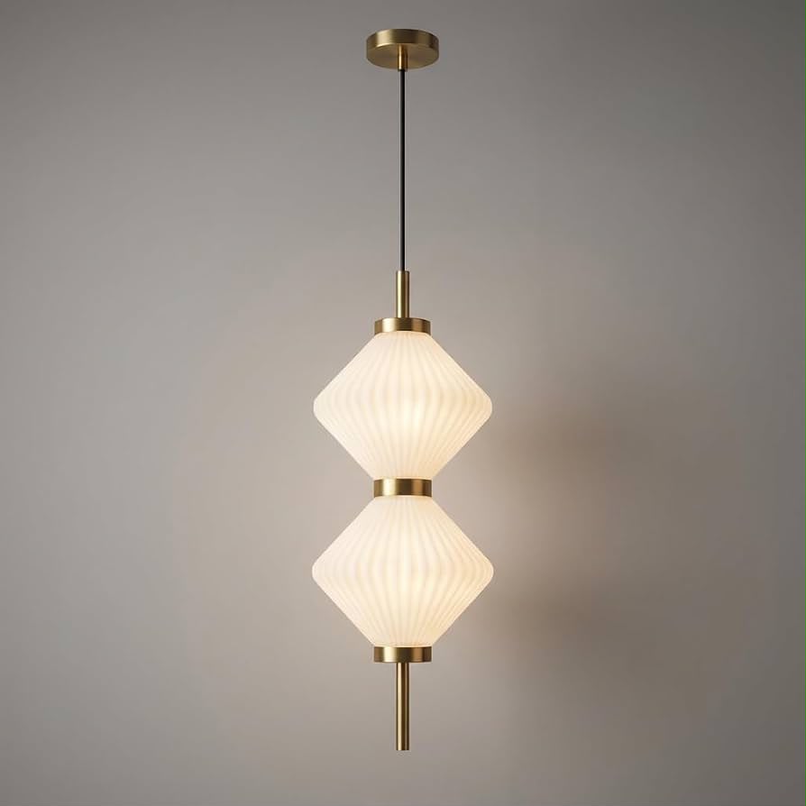Modernistic Double Diamond Hanging Light