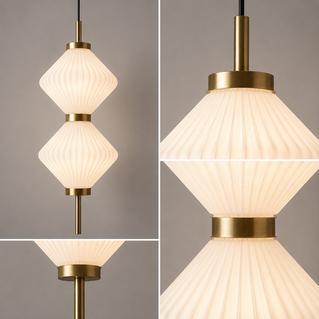 Modernistic Double Diamond Hanging Light