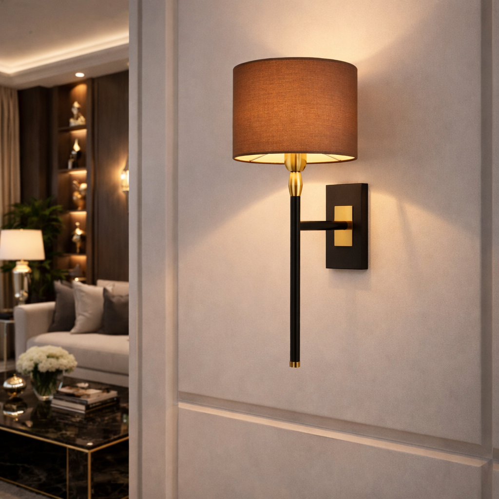 Round Linen Fabric Sconce Wall Lamp Shade