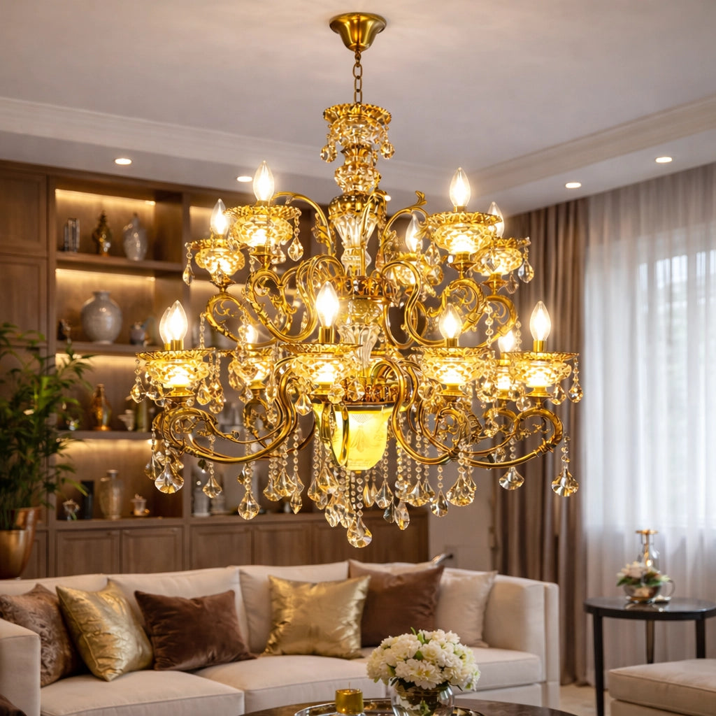 Royal Vintage Style Italian Glass Chandelier – 12 Lights
