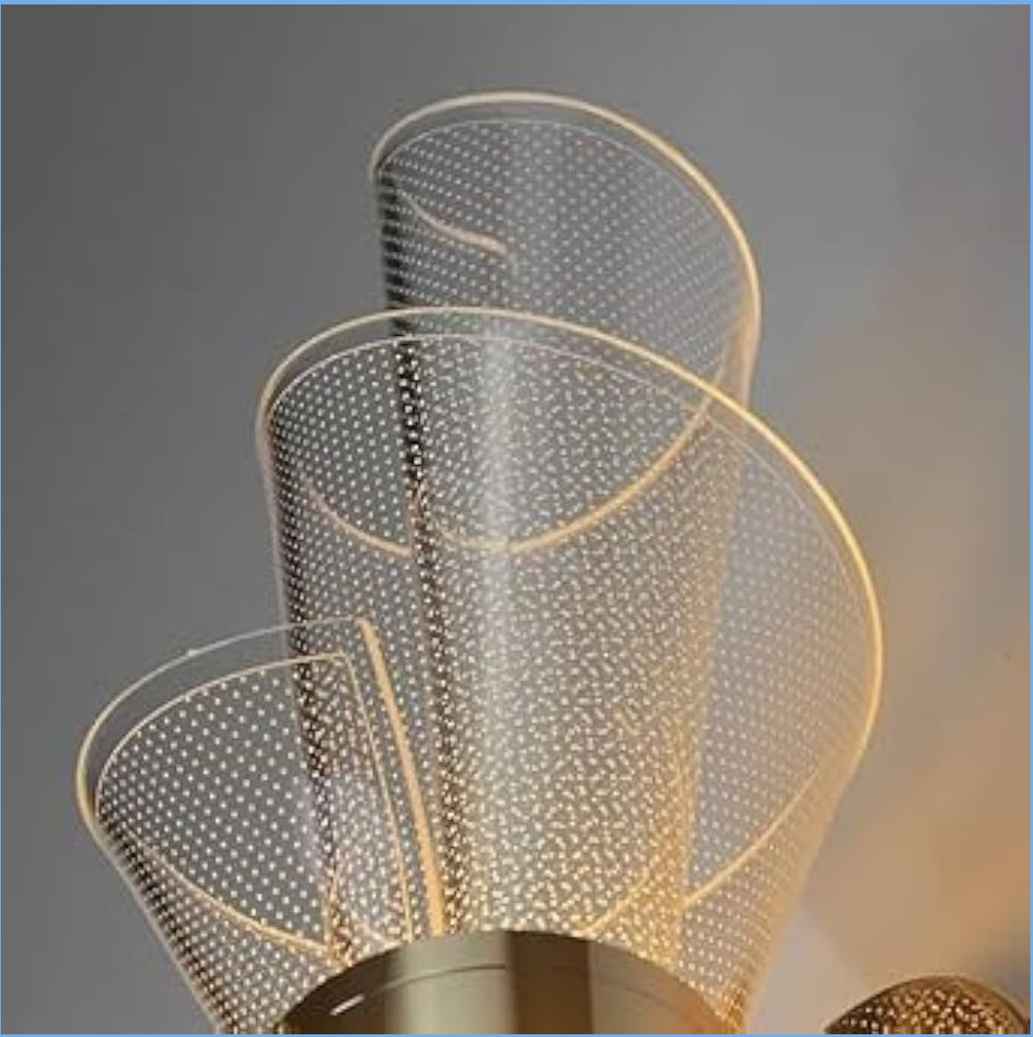 Decorative lamp with mesh design on a dark background