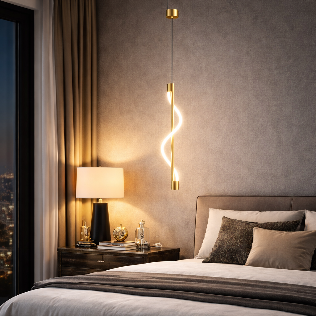 Sleek Flexible Modern LED Hanging Light – Adjustable Height