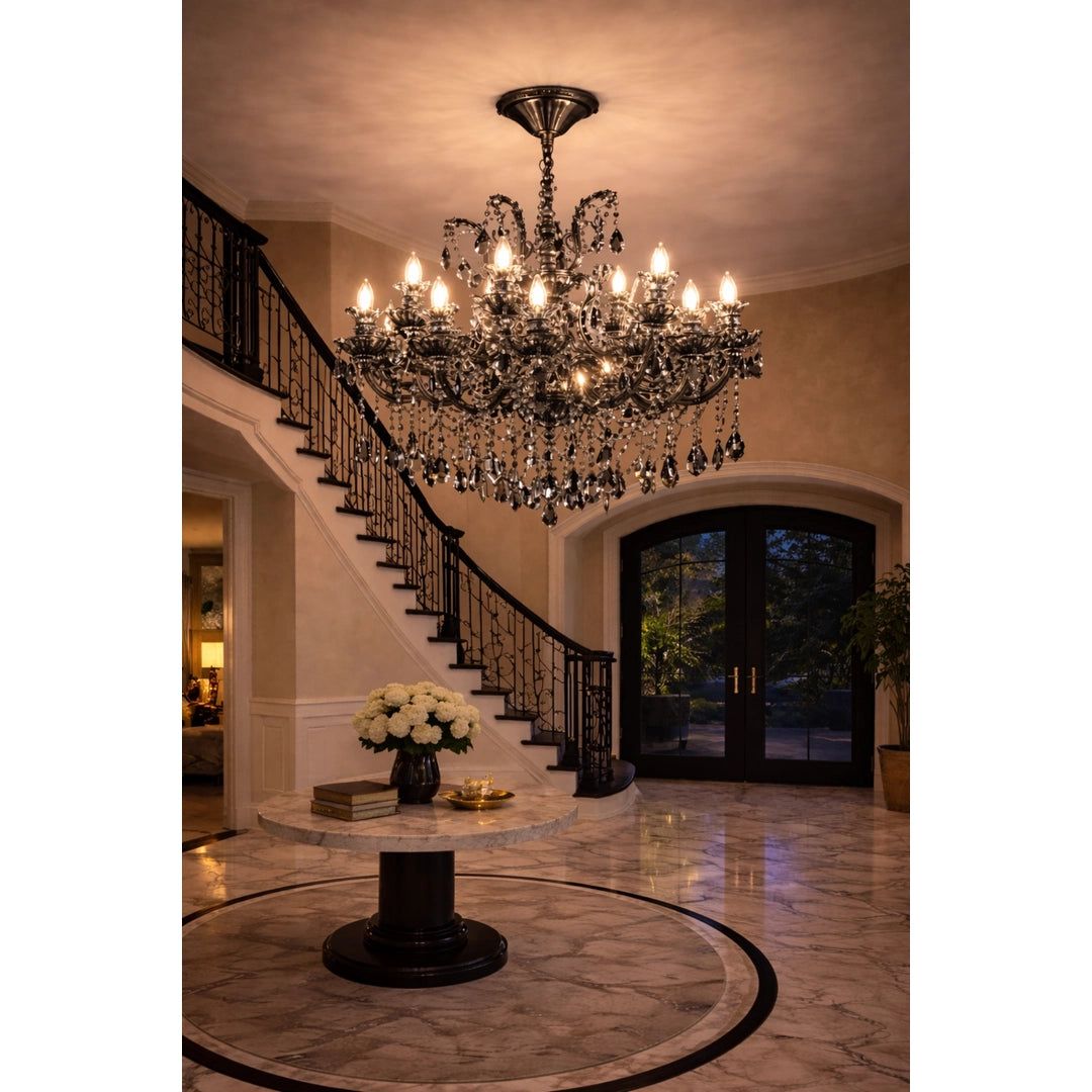 Smoke Grey Italian Murano Antique Class Chandelier – 16 Lights