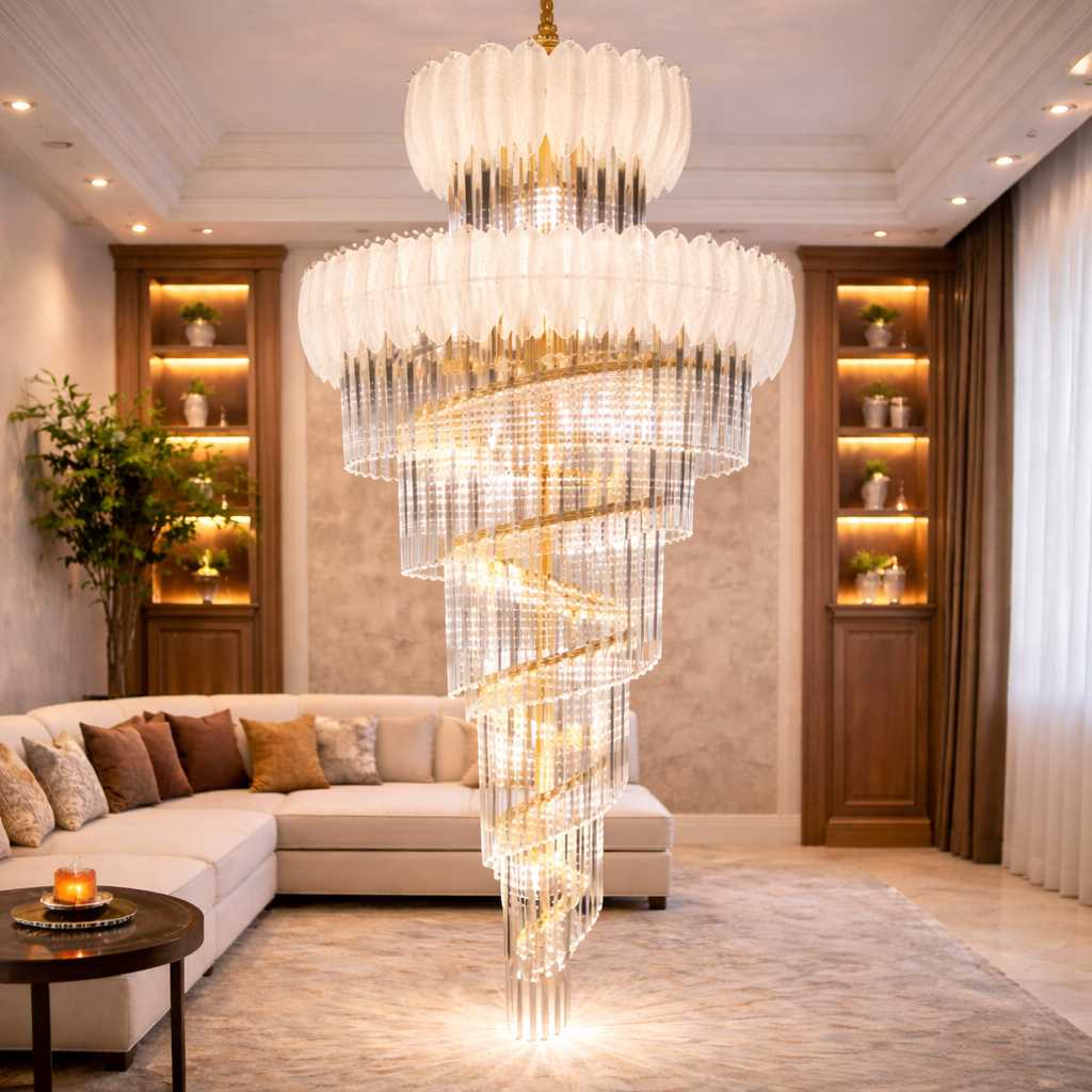 Light Cascade Foliage Crystal Chandelier – Nature-Inspired Luxury Design