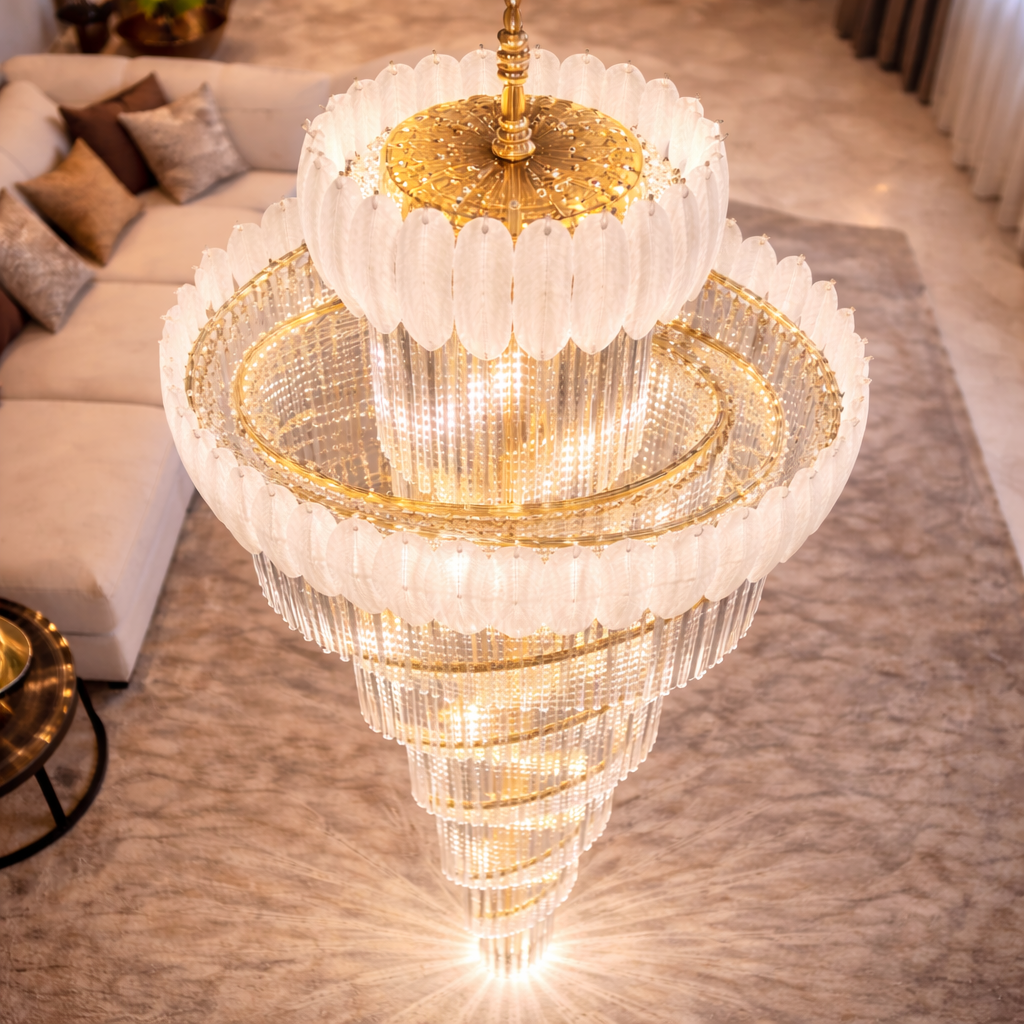 Light Cascade Foliage Crystal Chandelier – Nature-Inspired Luxury Design