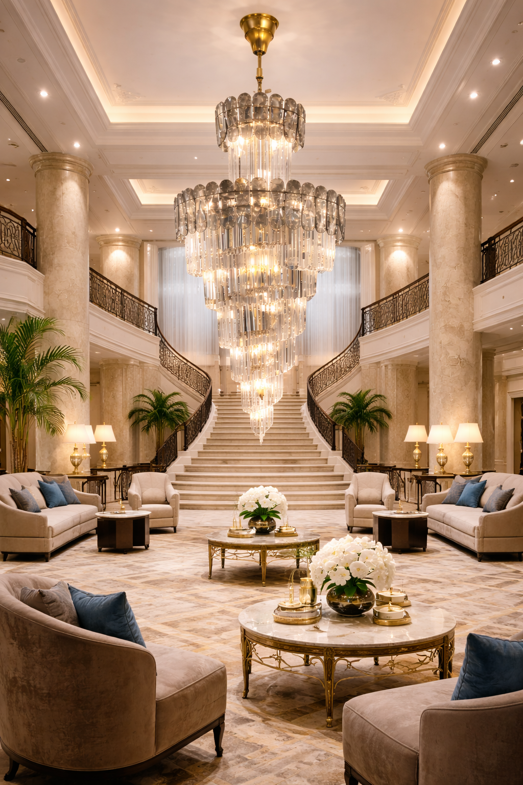 Spiraling Flights Crystal Chandelier