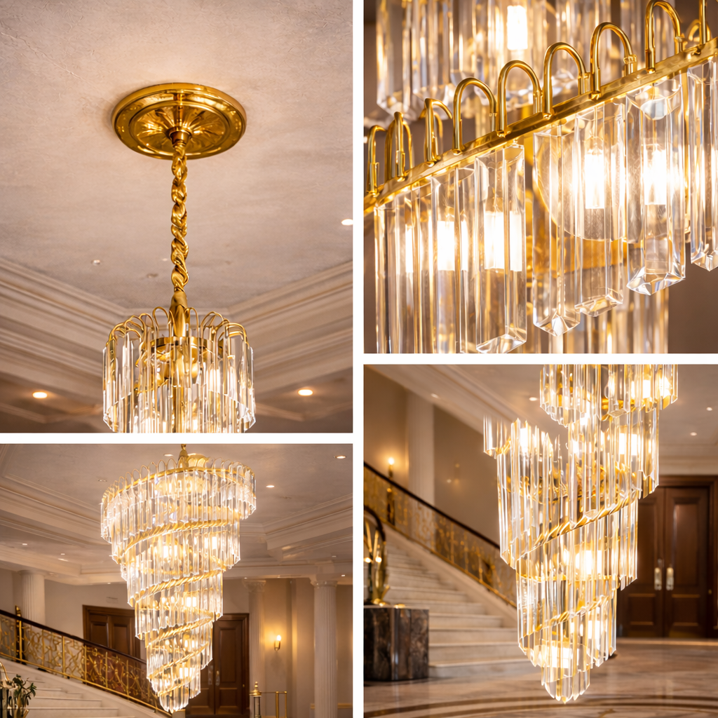 Spouting Lights Spiral Crystal Chandelier – Grand Luxury Design