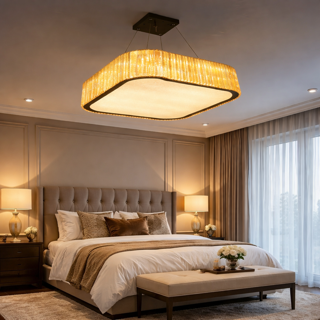 Square Modern Crystal Chandelier LED Light - Multi-Color Elegance