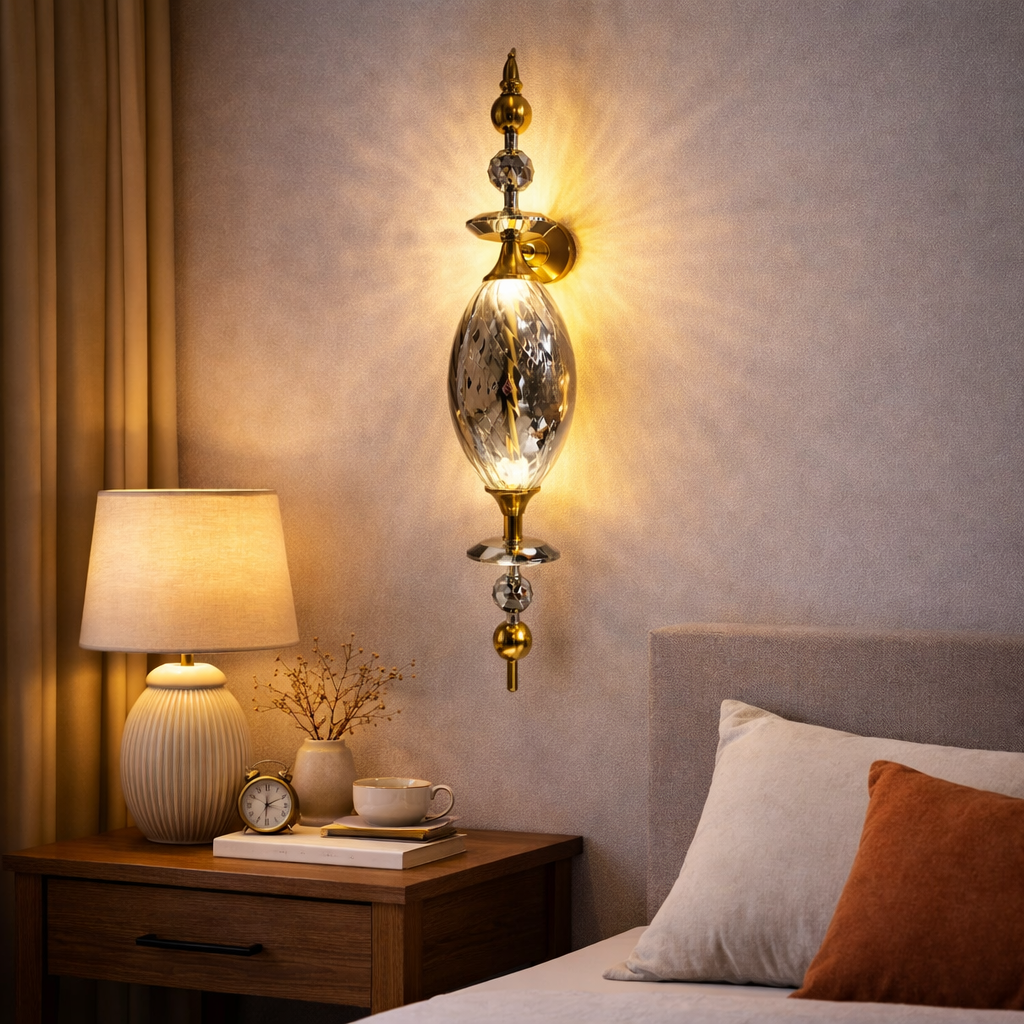 Vintage Royal Barrel Sleek Glass Wall Light