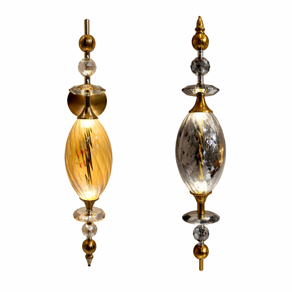 Vintage Royal Barrel Sleek Glass Wall Light