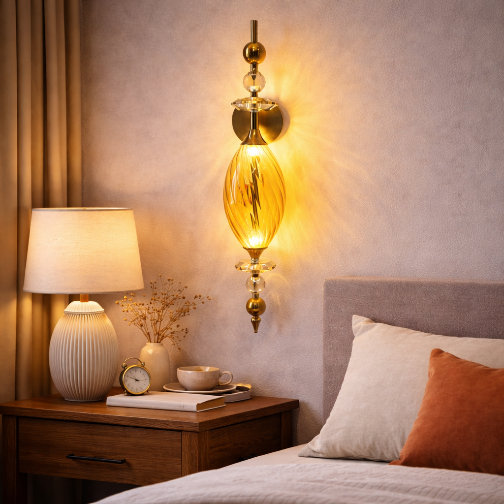 Vintage Royal Barrel Sleek Glass Wall Light