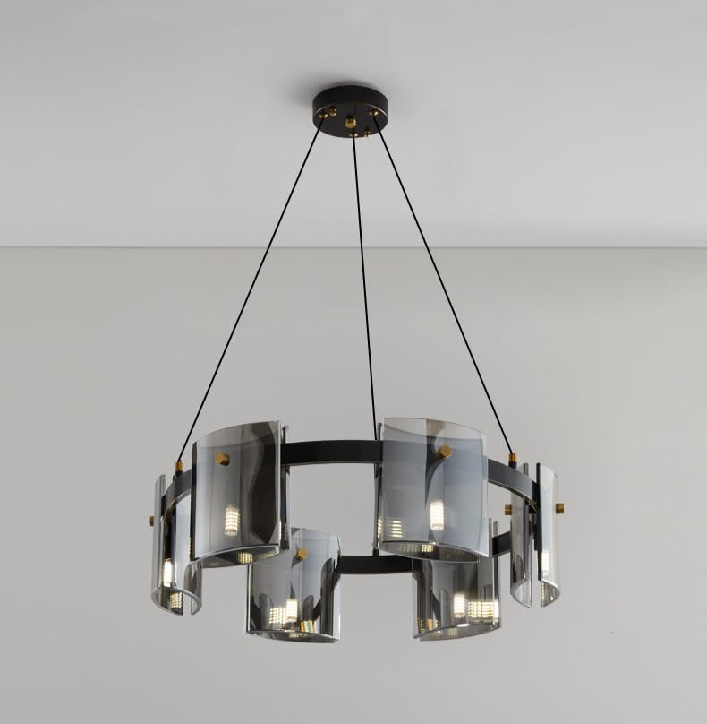 Minimalist Design Smoky Glass Chandelier
